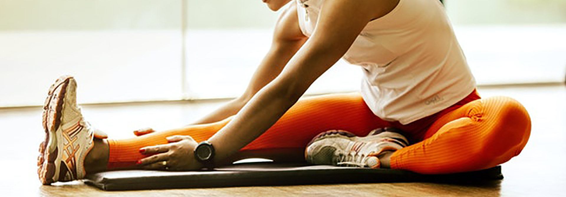 Athletes work on range-of-motion moves
